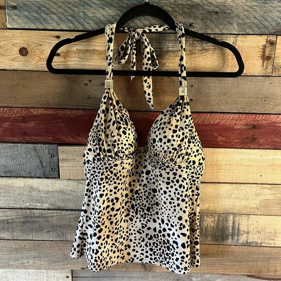 Victoria’a Secret Cheetah Print Halter Swim Suit Top Size Small‎ - Picture 1 of 13